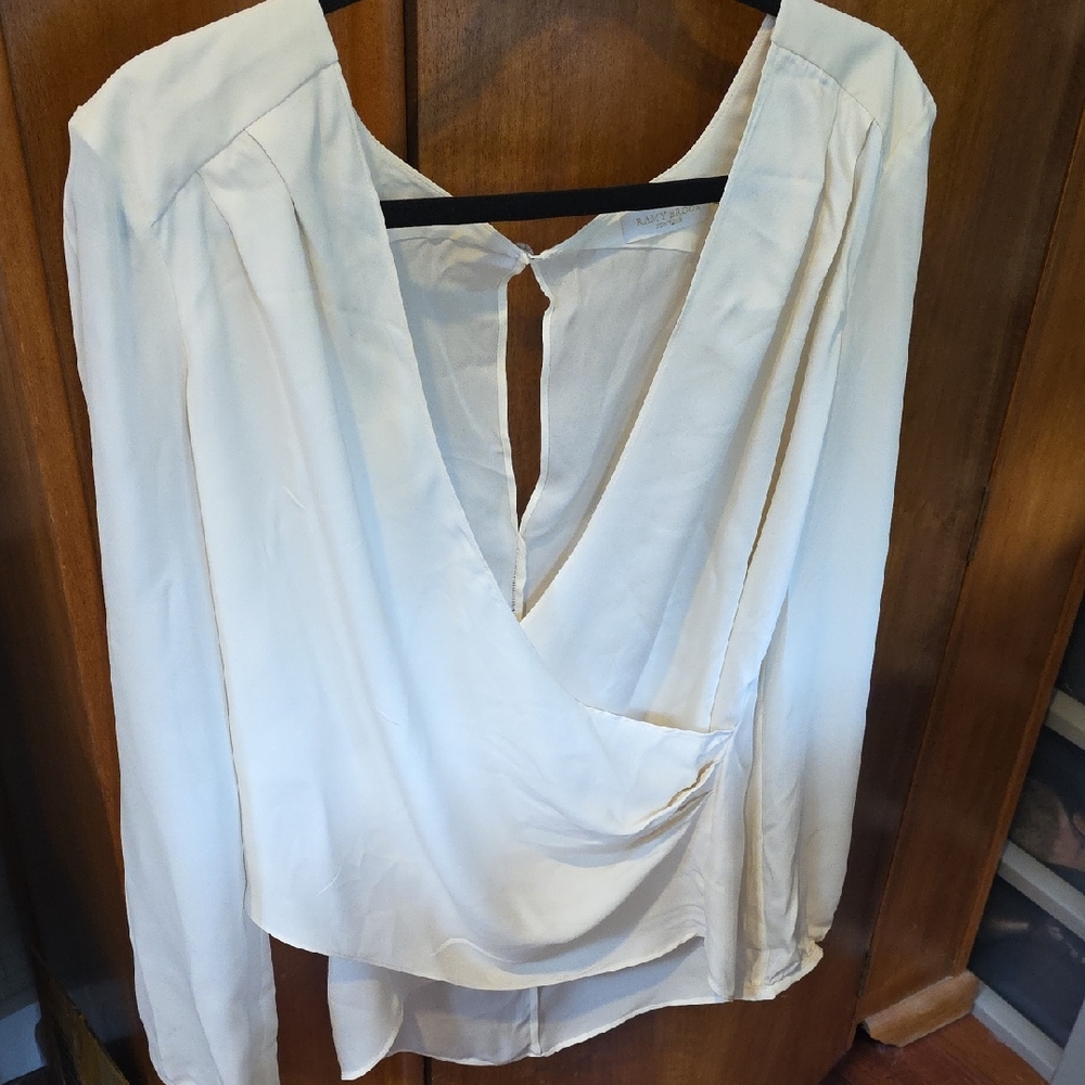 Ramy Brook Silk Crepe De Chine/ Satin Blouse